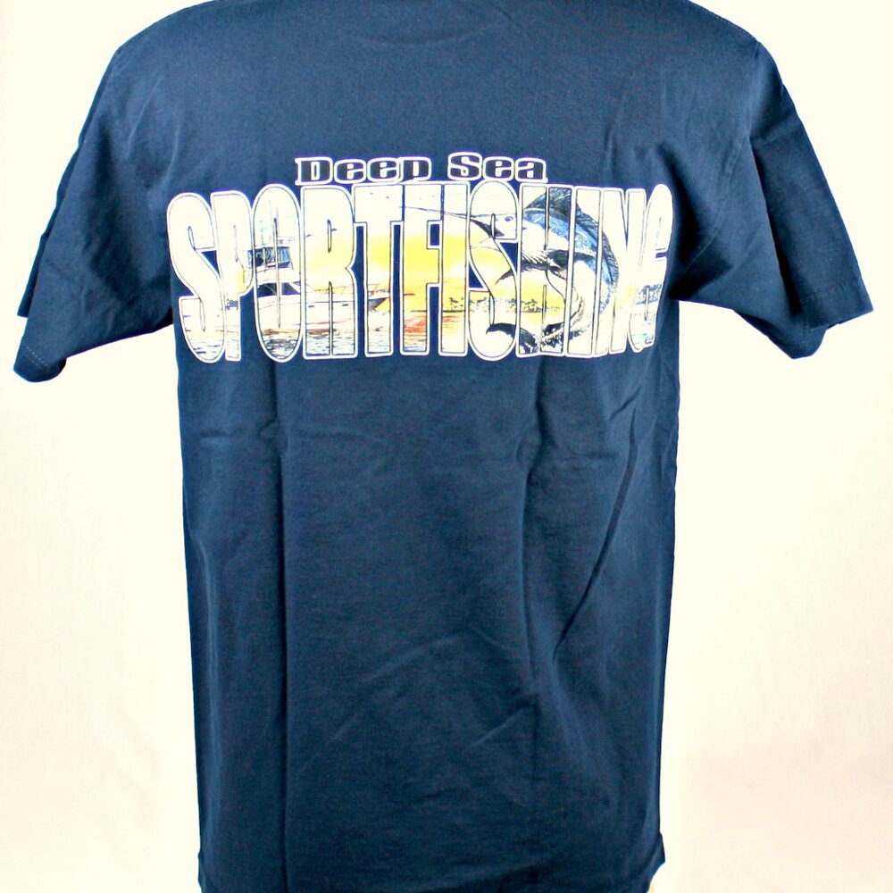 Just Fish Deep Sea Sport Fishing Marlin Blue M Fish T-shirt New Vintage